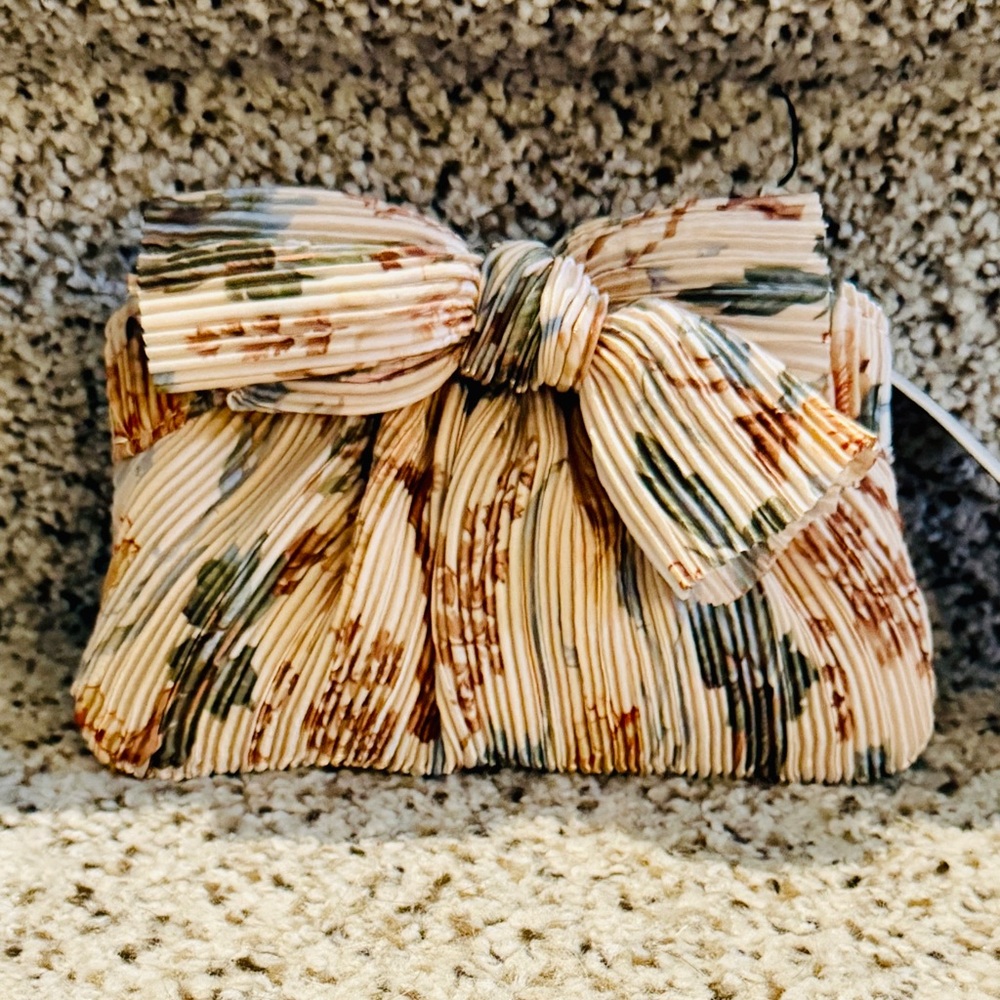 NWT Loeffler Randall Rochelle pleated bow MINI bag, floral.